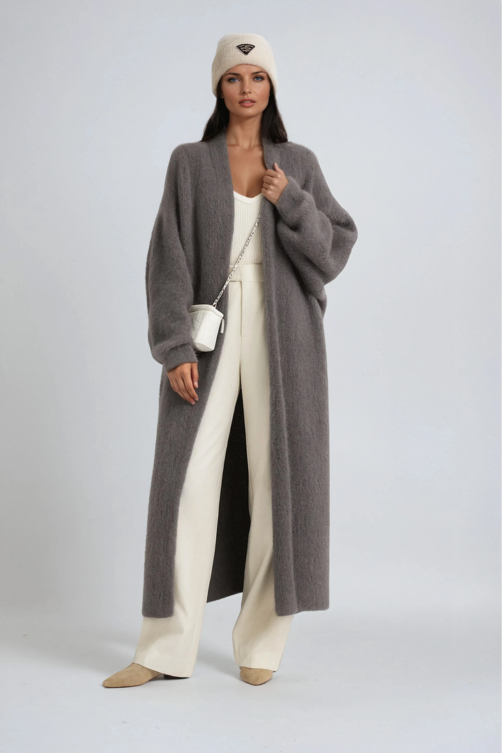 Long Open-Front Cardigan for Women with a Relaxed Fit
