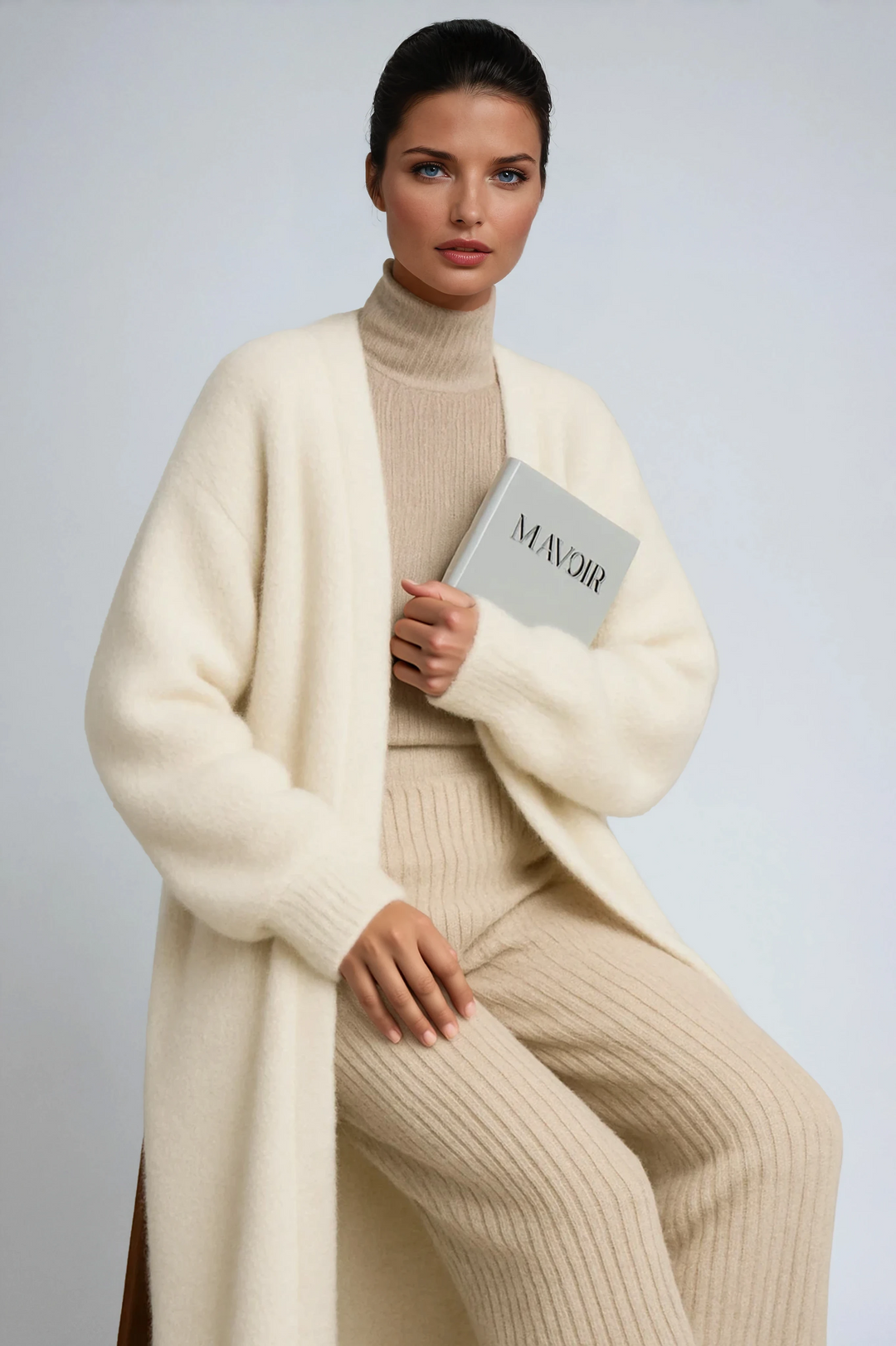 Long Open-Front Cardigan for Women with a Relaxed Fit