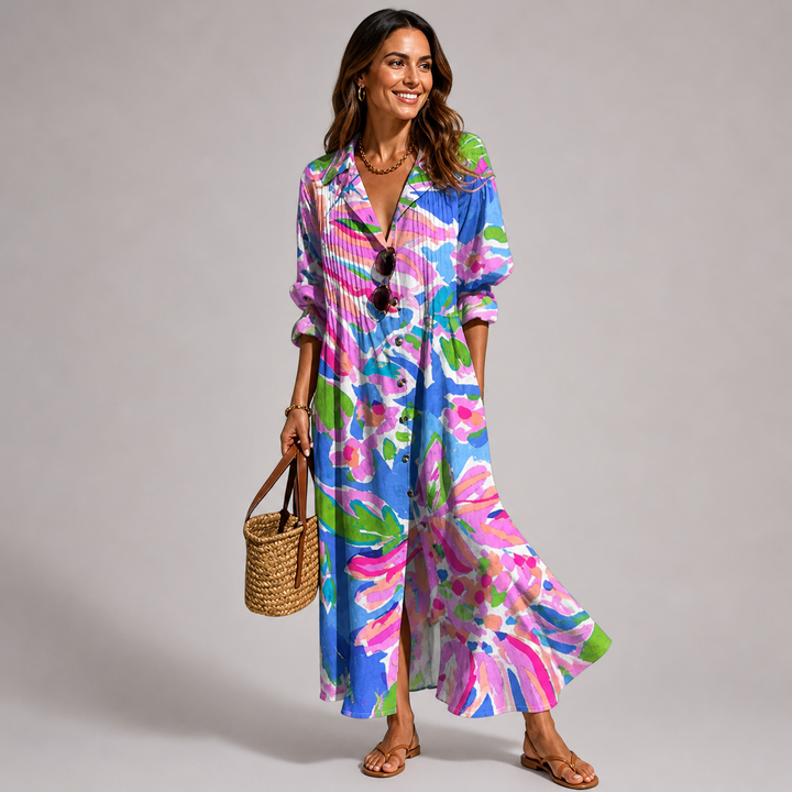Robe Longue Fleurie Femme Ventre Gainant