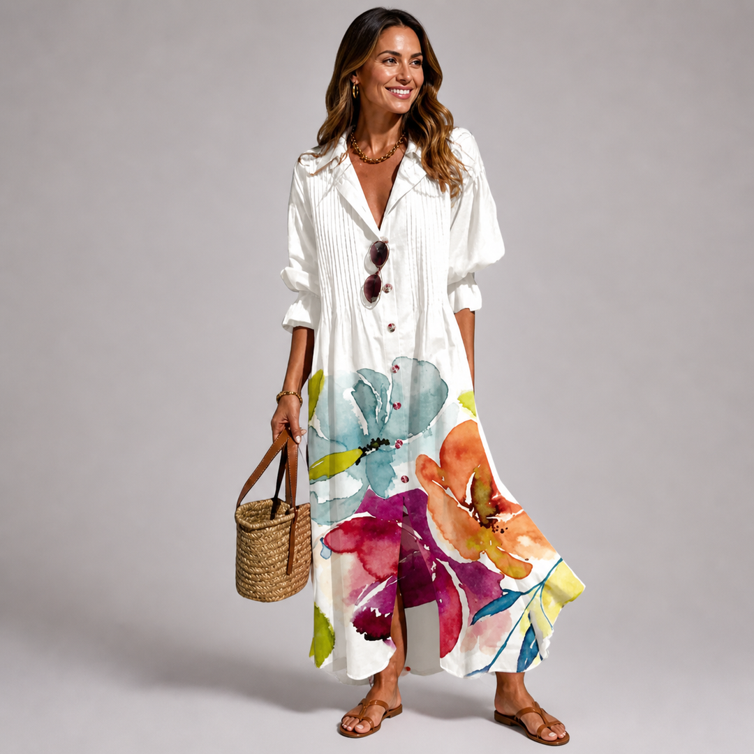 Robe Longue Fleurie Femme Ventre Gainant