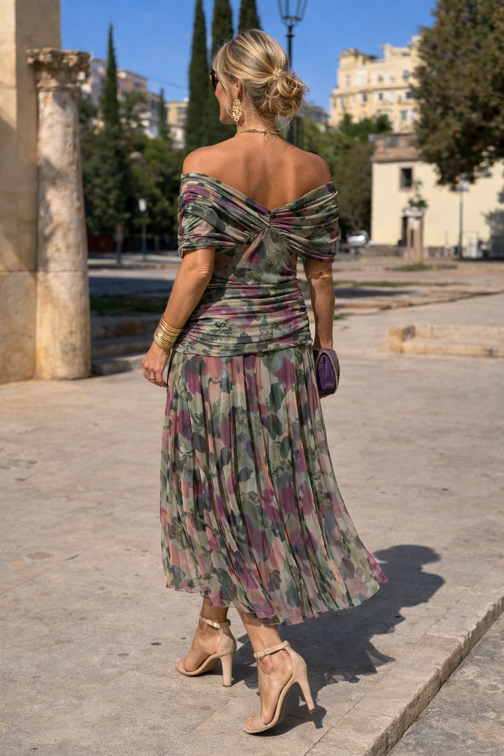 Abito maxi da donna a portafoglio con scollo a V