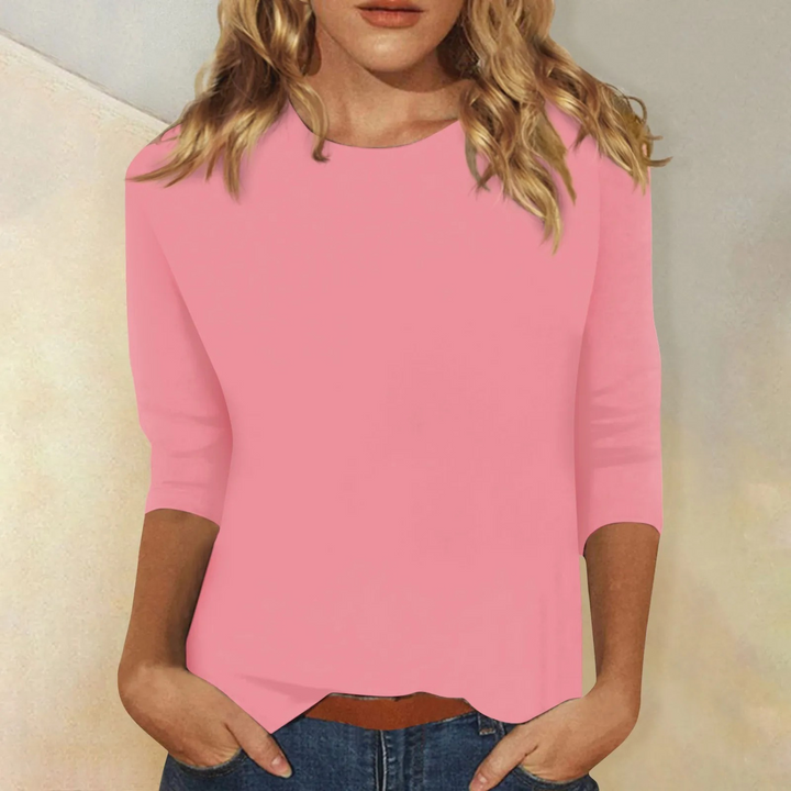 Top Femme Manches Longues Col Rond Coupe Ample
