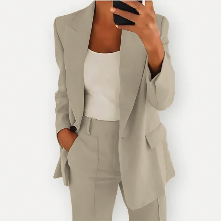 Conjunto de fato elegante de duas peças para mulher