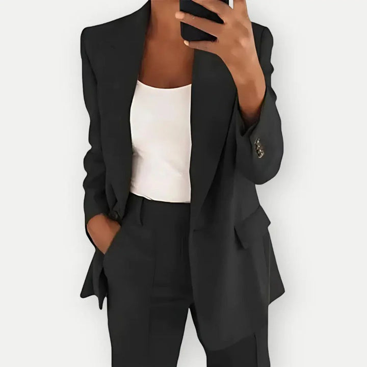 Conjunto de fato elegante de duas peças para mulher