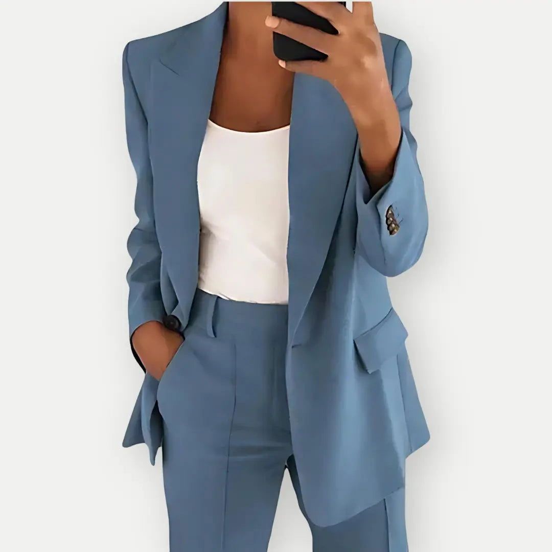 Conjunto de fato elegante de duas peças para mulher