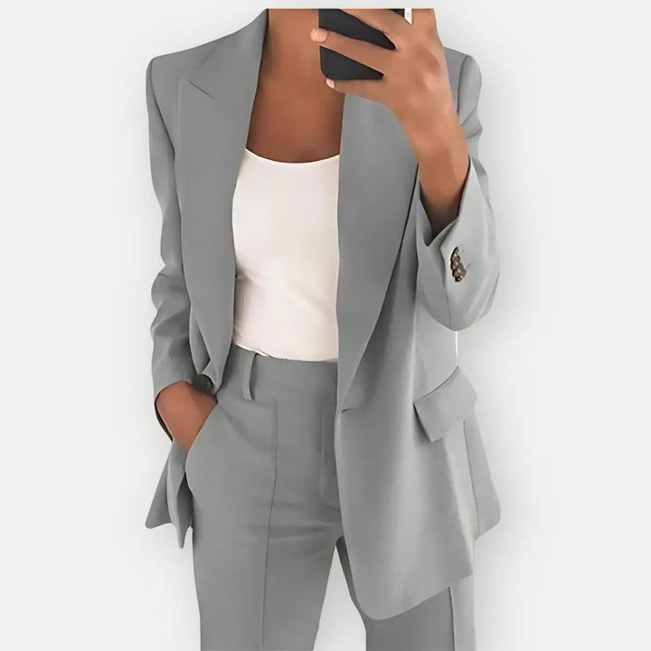 Conjunto de fato elegante de duas peças para mulher