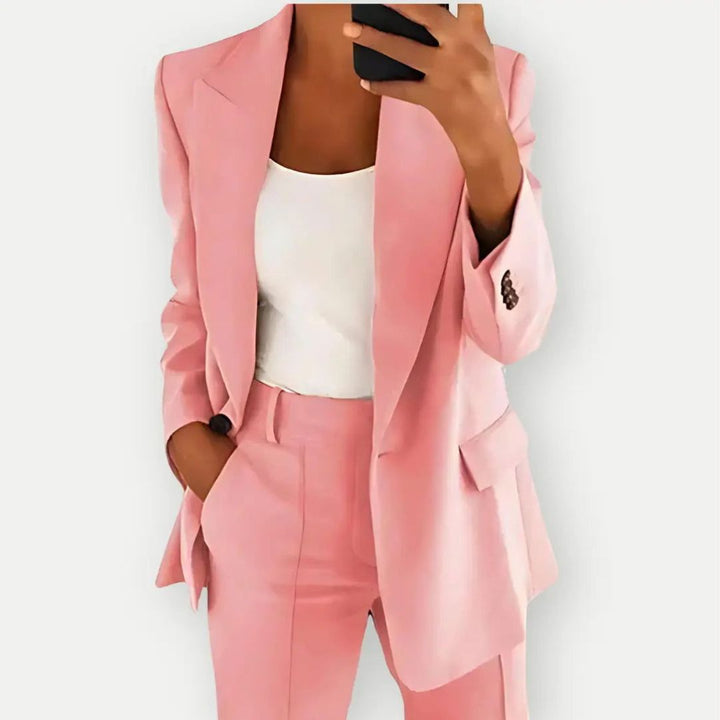 Conjunto de fato elegante de duas peças para mulher