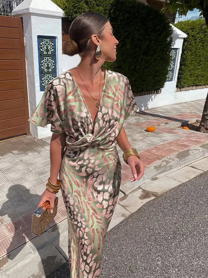 Robe Portefeuille Femme Ajustable Effet Cache-Cœur