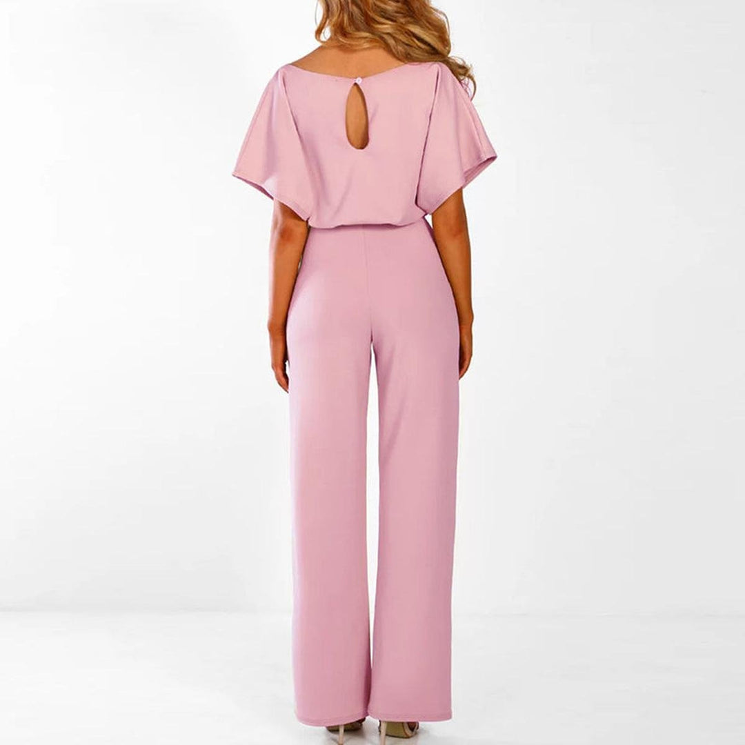 Combinaison Élégante Pour Femme À Jambes Larges Et Taille Nouée