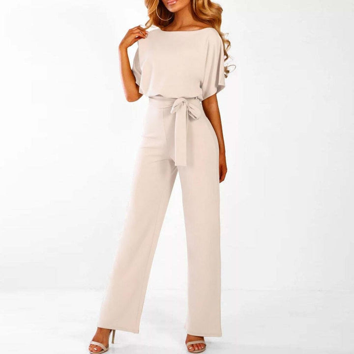Combinaison Élégante Pour Femme À Jambes Larges Et Taille Nouée