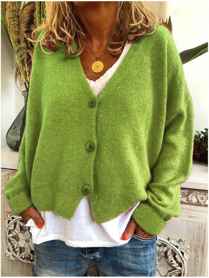 Women's Relaxed-Fit V-Neck Button-Down Cardigan