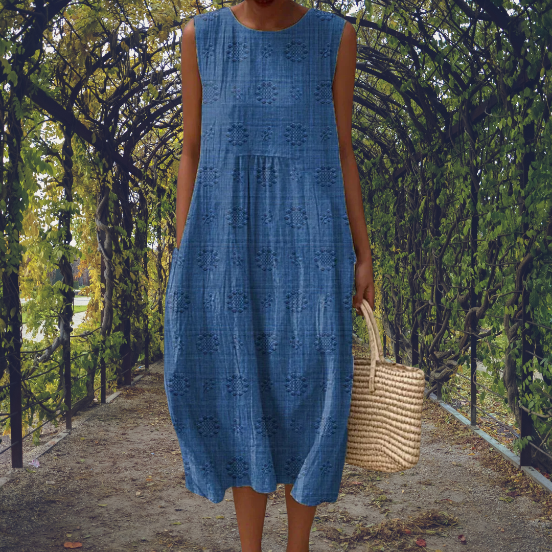 Robe Midi Coton à Pois Femme Été