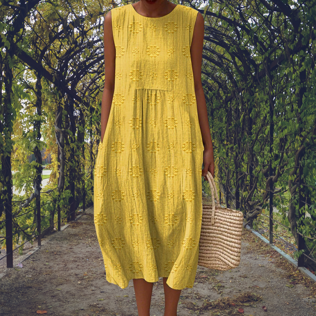 Robe Midi Coton à Pois Femme Été