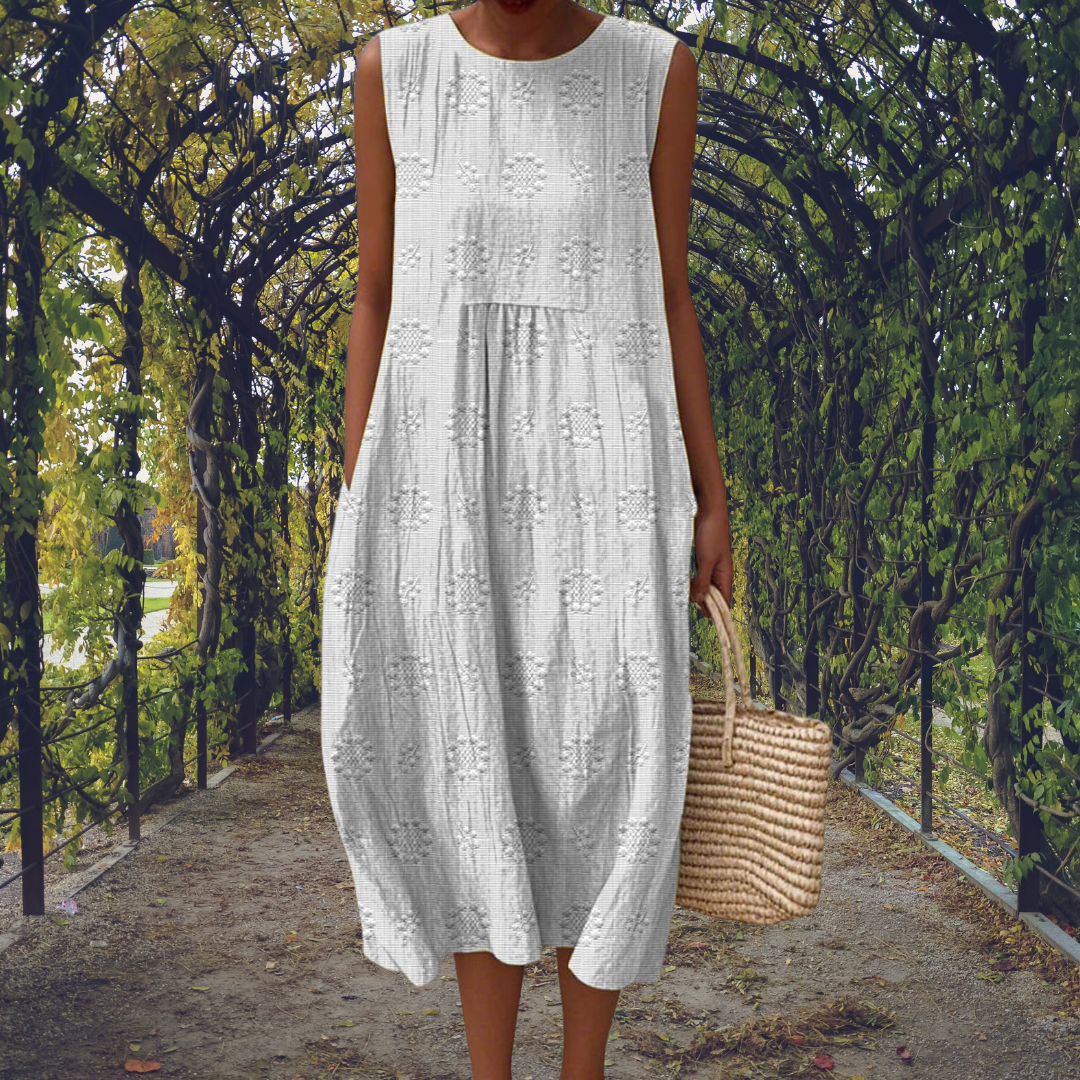 Robe Midi Coton à Pois Femme Été