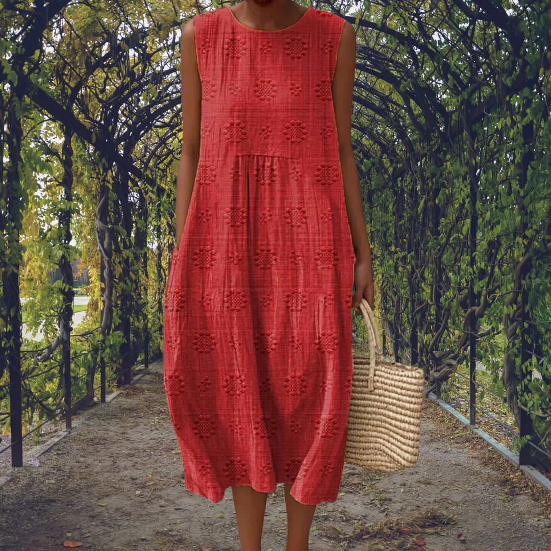 Robe Midi Coton à Pois Femme Été