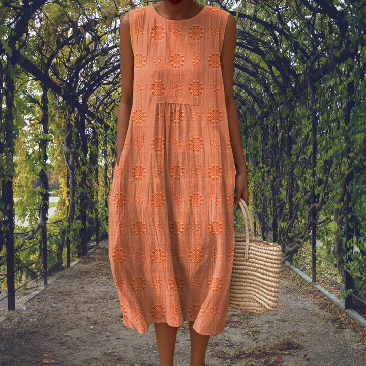Robe Midi Coton à Pois Femme Été