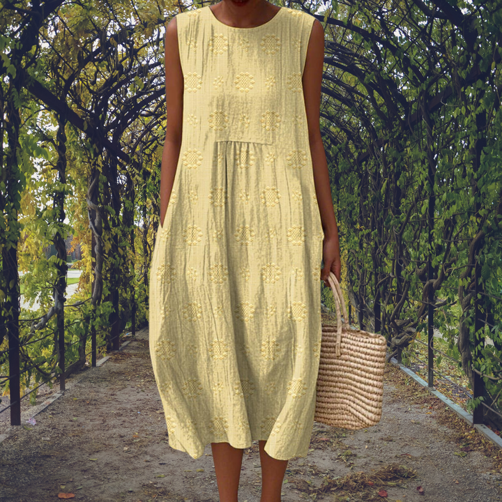 Robe Midi Coton à Pois Femme Été