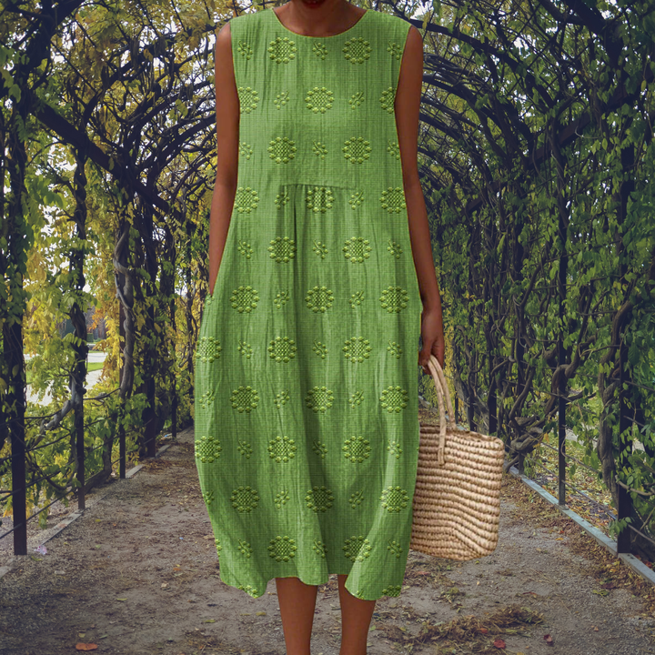 Robe Midi Coton à Pois Femme Été