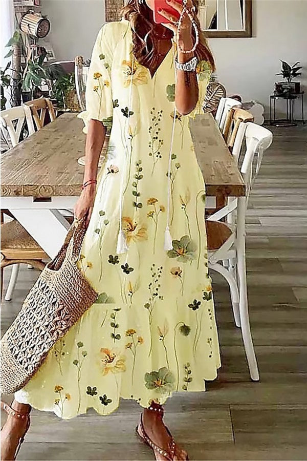 Robe Longue Coton Fleurs Femme Bohème