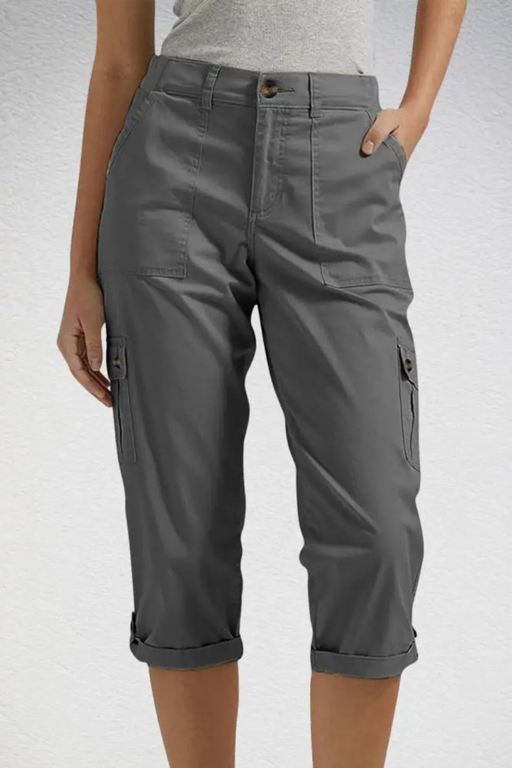 Pantalon Cargo Court Femme Ourlet Roulotté