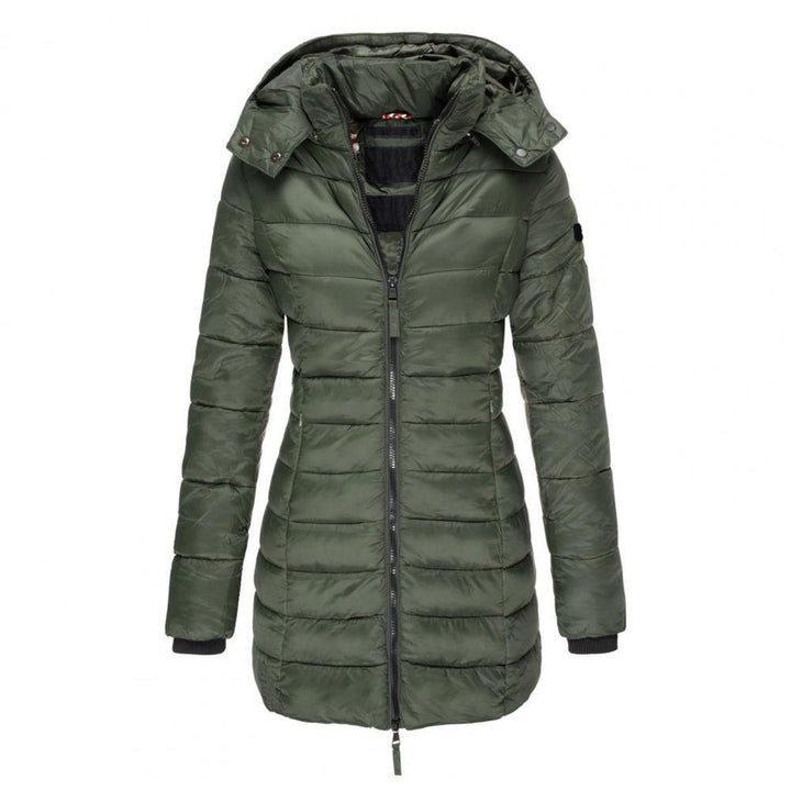 Women's hooded matelassé trench coat