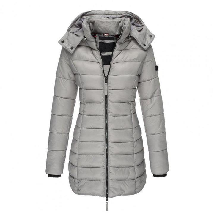 Women's hooded matelassé trench coat
