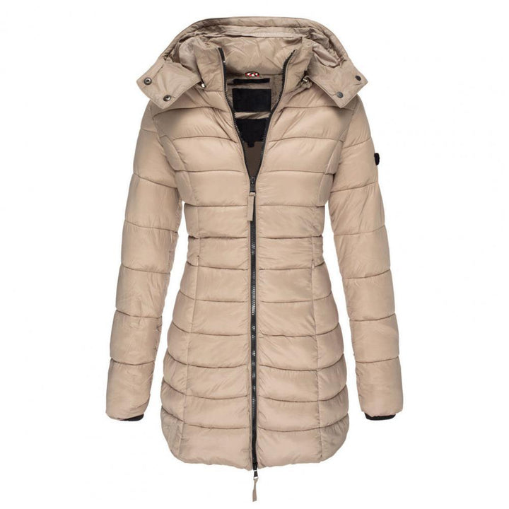 Women's hooded matelassé trench coat