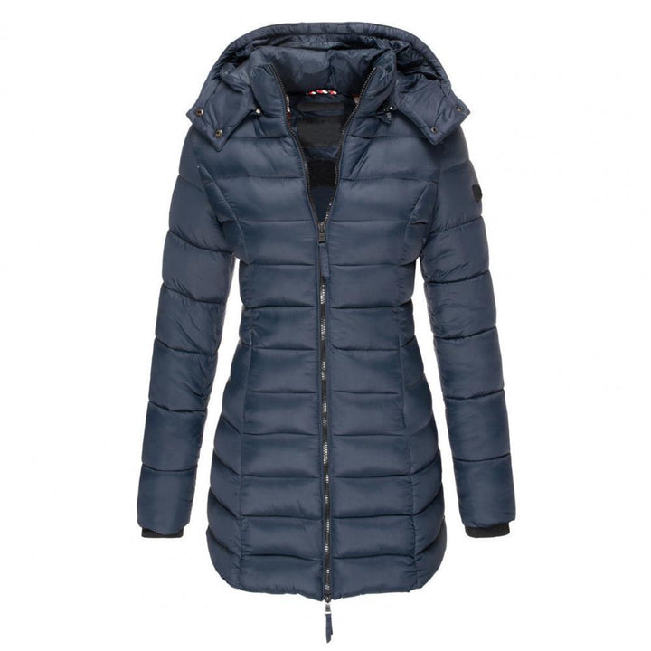 Women's hooded matelassé trench coat