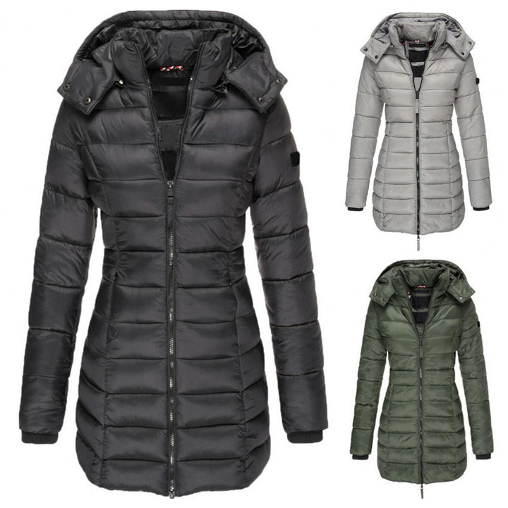 Women's hooded matelassé trench coat