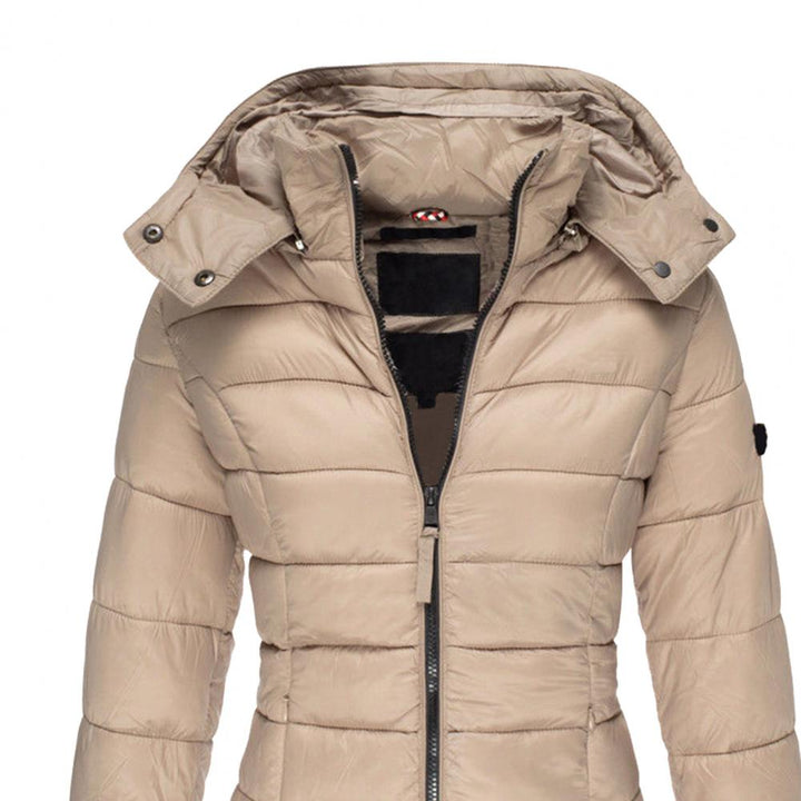 Women's hooded matelassé trench coat