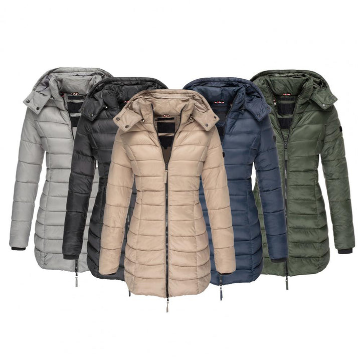 Women's hooded matelassé trench coat