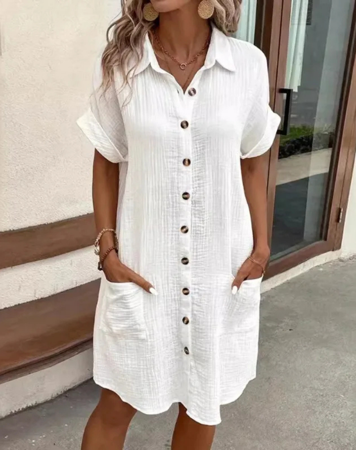 Robe Chemise Coton Gauze Femme Été