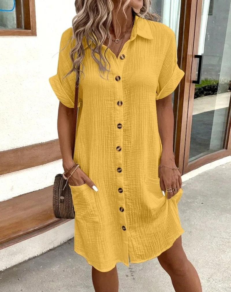 Robe Chemise Coton Gauze Femme Été