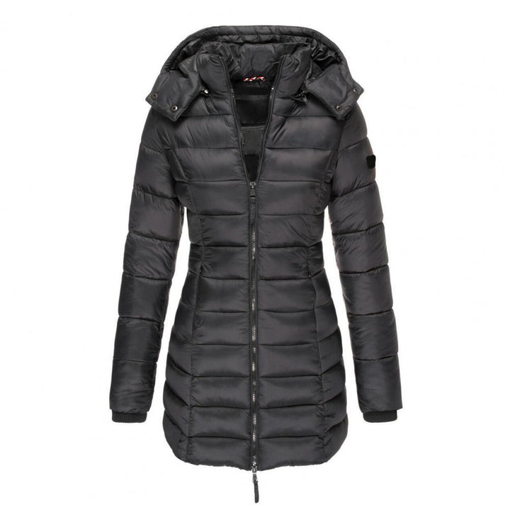 Women's hooded matelassé trench coat