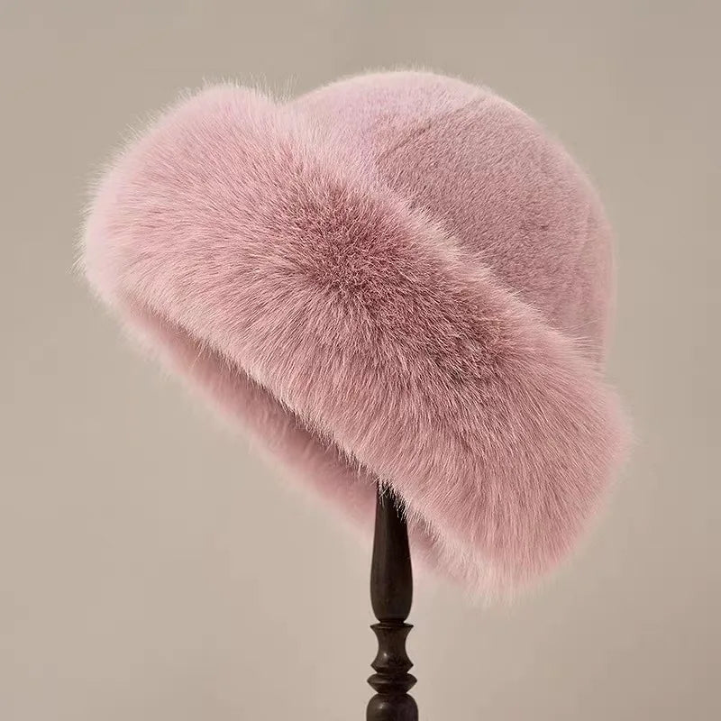 Chapeau Cloche En Fausse Fourrure Luxueuse Pour Femme