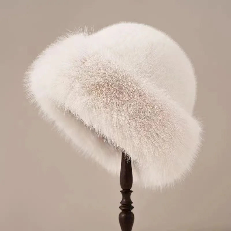 Chapeau Cloche En Fausse Fourrure Luxueuse Pour Femme