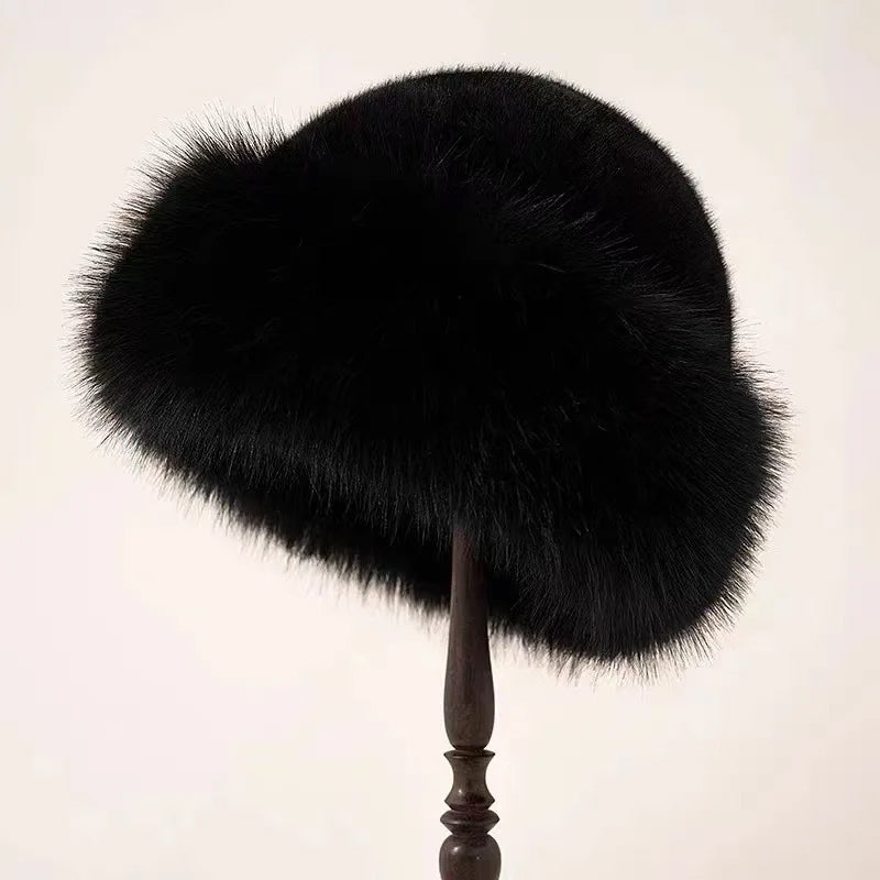 Chapeau Cloche En Fausse Fourrure Luxueuse Pour Femme