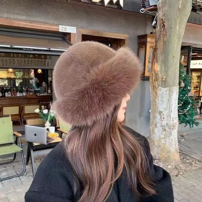 Chapeau Cloche En Fausse Fourrure Luxueuse Pour Femme