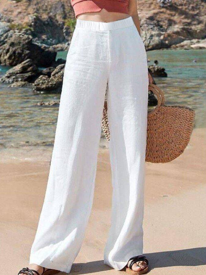 Pantalon Large Femme Taille Élastique