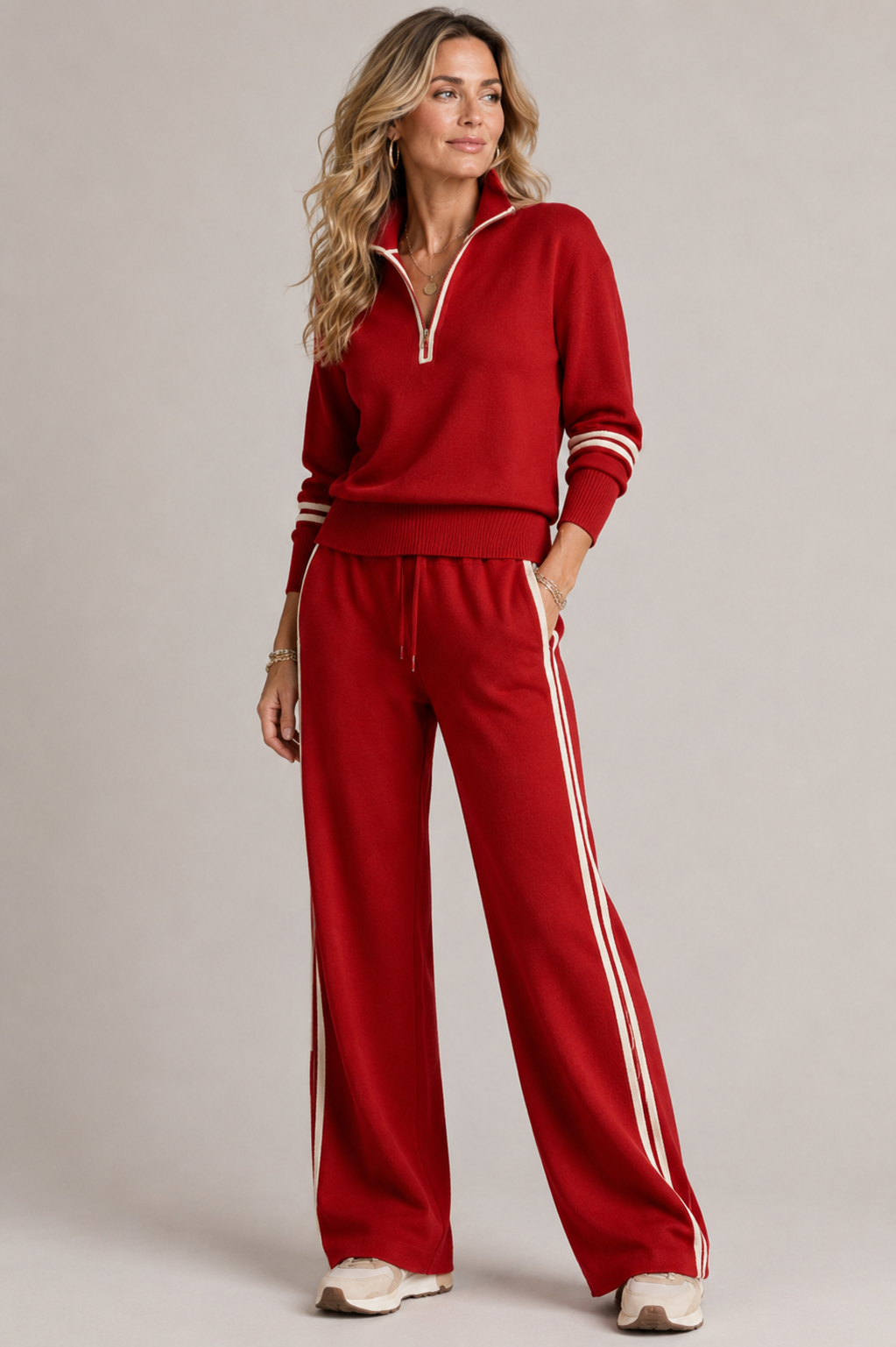 Ensemble Tricot Femme Avec Pull et Pantalon