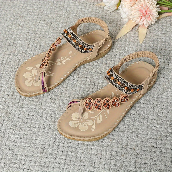 Sandales Perlées Bohèmes Femme Été