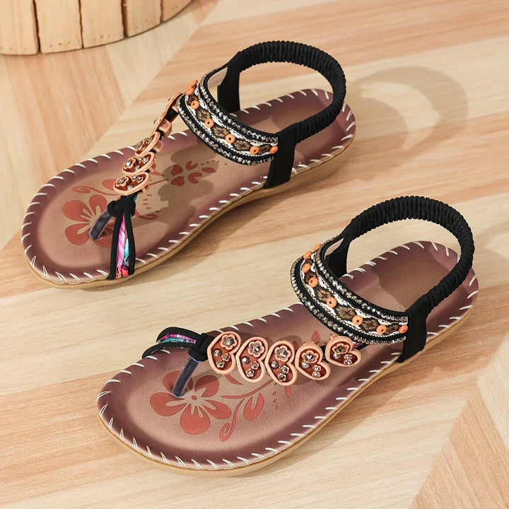 Sandales Perlées Bohèmes Femme Été