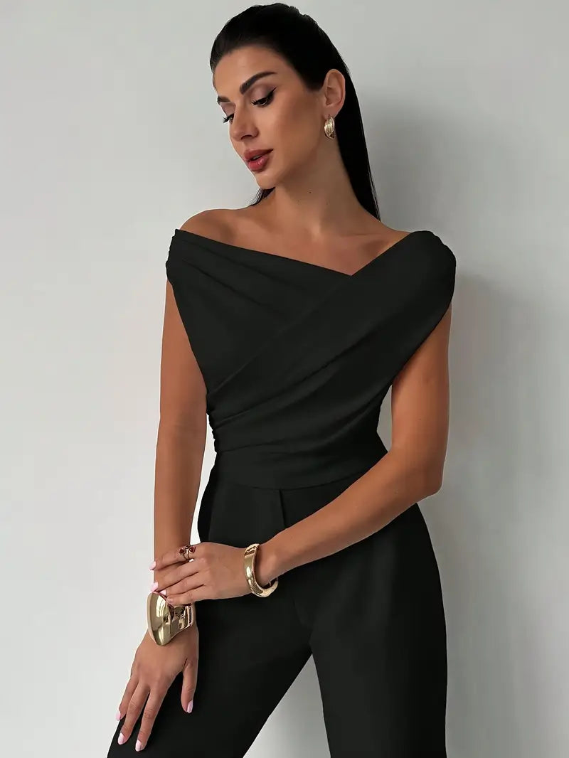 Top Épaule Drapée Femme Soirée