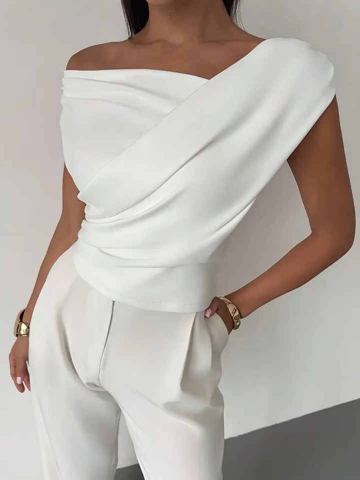 Top Épaule Drapée Femme Soirée