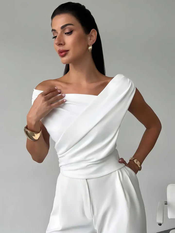Top Épaule Drapée Femme Soirée