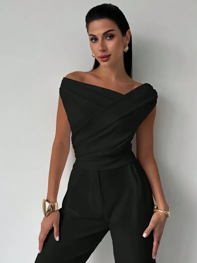 Top Épaule Drapée Femme Soirée
