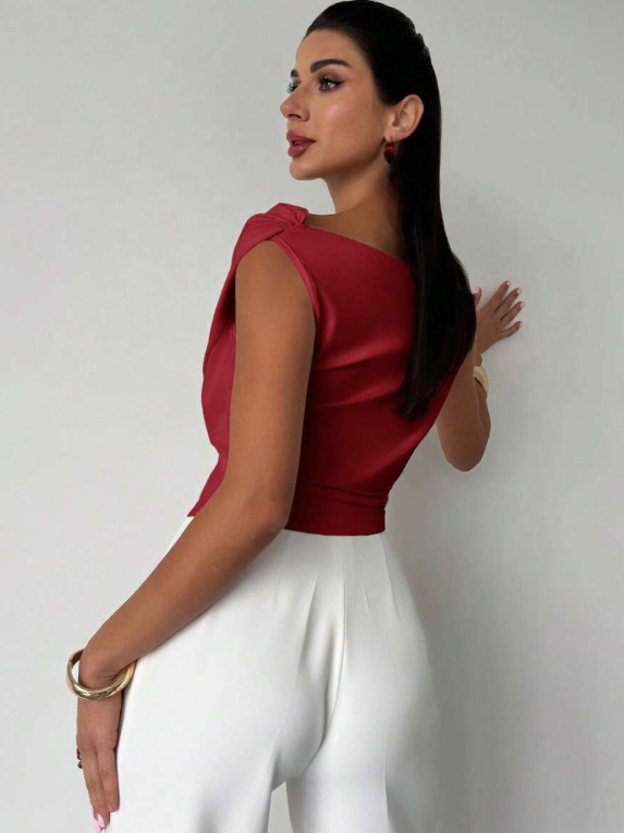 Top Épaule Drapée Femme Soirée