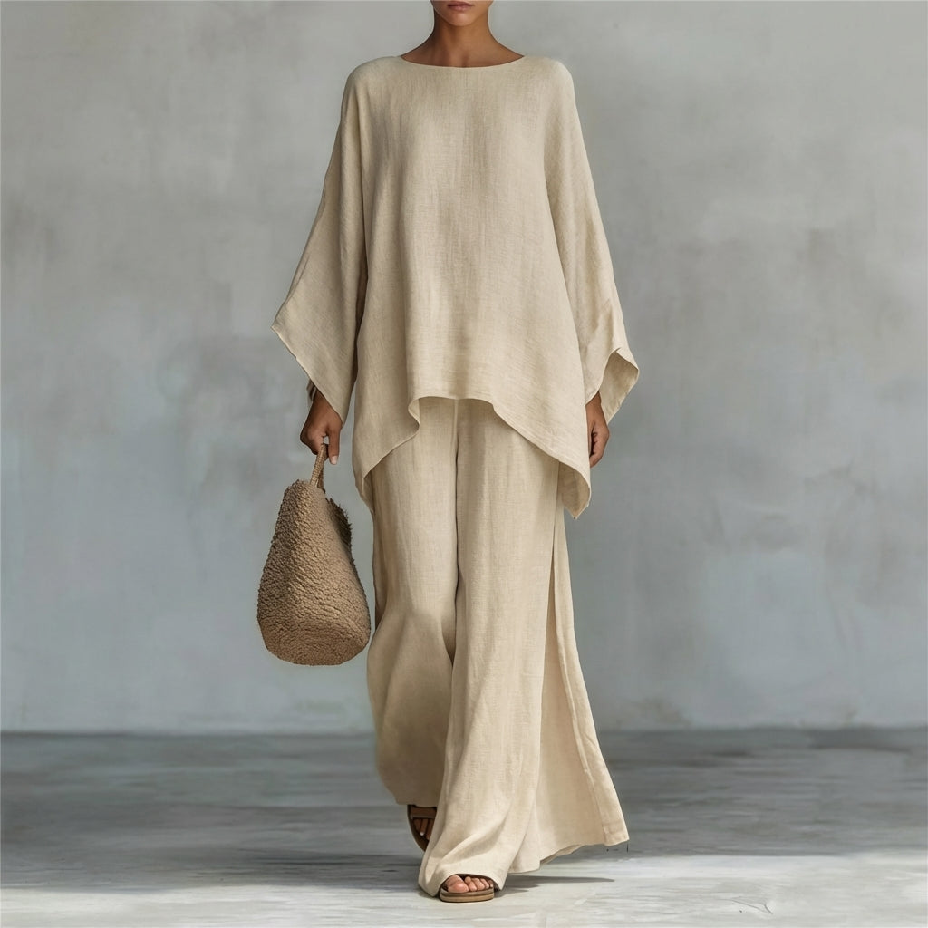 Ensemble Tunique Asymétrique et Pantalon Fluide Femme