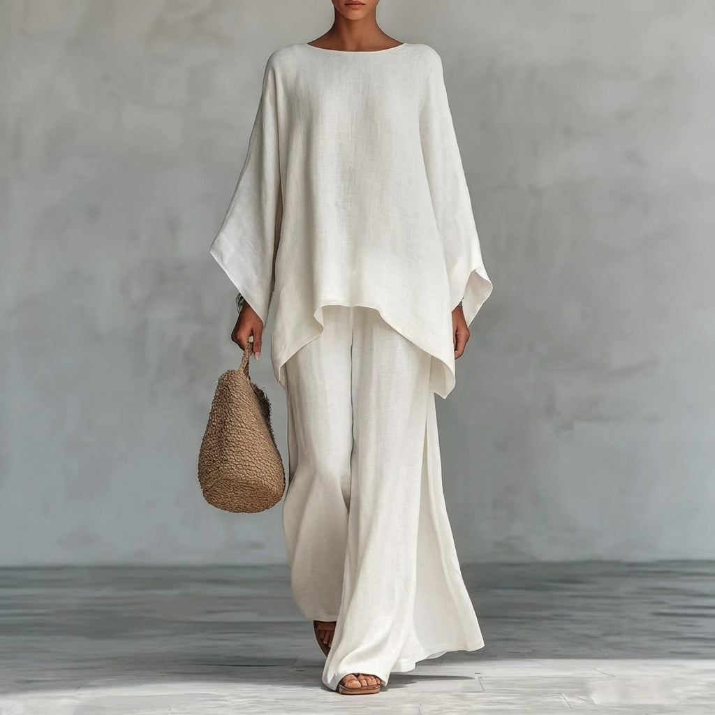 Ensemble Tunique Asymétrique et Pantalon Fluide Femme