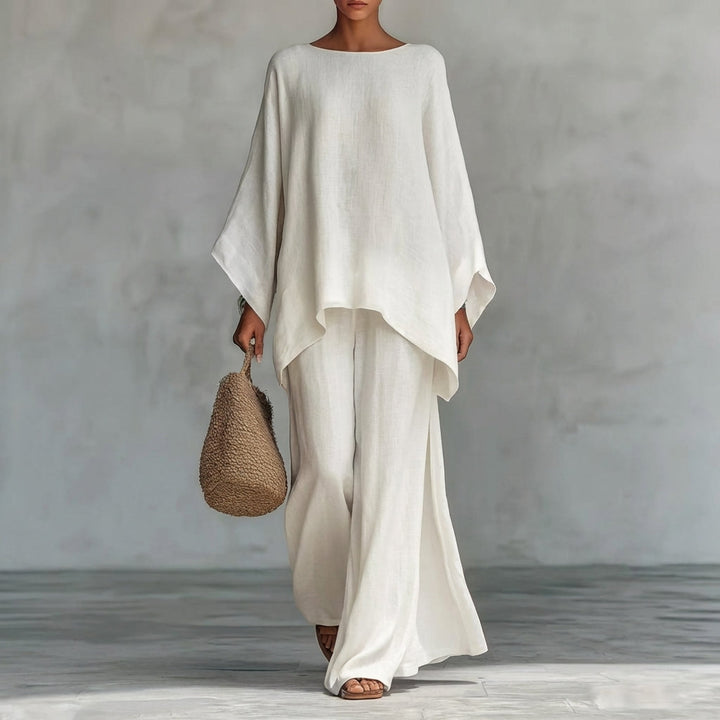 Ensemble Tunique Asymétrique et Pantalon Fluide Femme